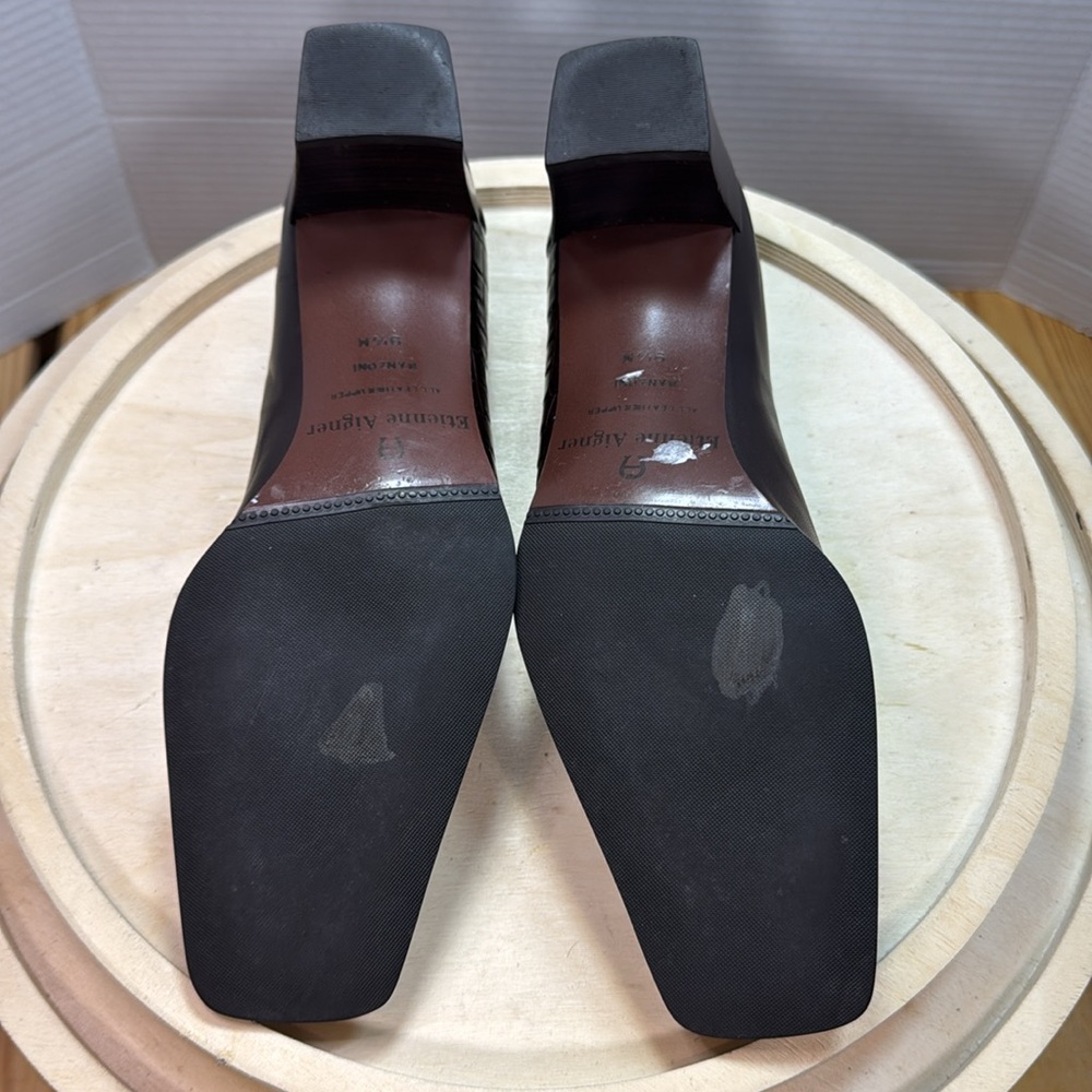Etienne Aigner Manzol Croc Print Square Toe Pumps Size 9.5 - Picture 8 of 9